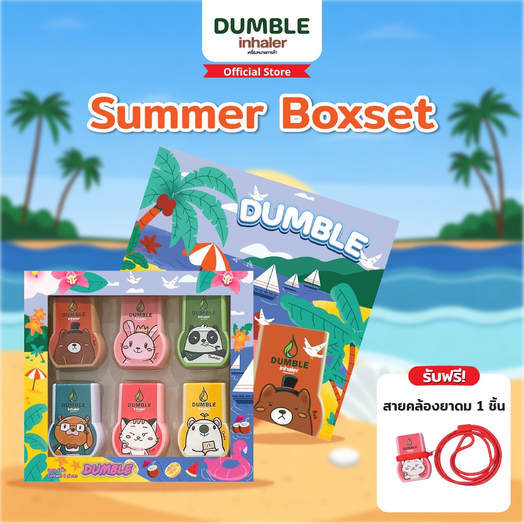 Box Set ยาดมดัมเบิ้ล ยาดม 2 รู Box Set Collection 6 ชิ้น ครบลาย